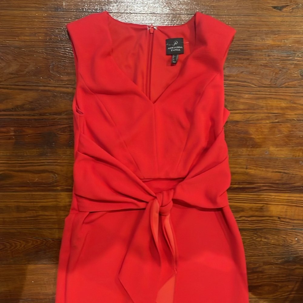 Flattering Adrianna papell sz 6 dress red orange like Zara Ann Taylor fiery red